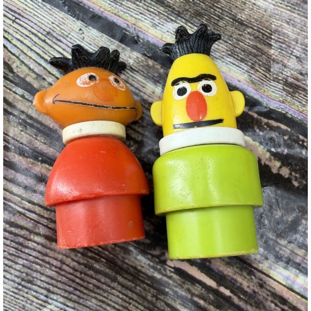 Fisher Price Little People Sesame Street Bert & Ernie Figures Vintage Toys